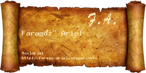 Faragó Ariel névjegykártya