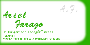 ariel farago business card